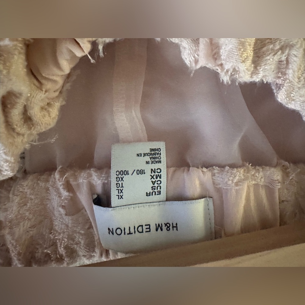Elegant Cream Lace Skirt, H&M Edition Blush Jacquard-Weave Midi Skirt - Picture 5 of 5